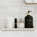 Lifestyle image of L’Avant Collective Fresh Linen Hand Soap variant: Glass Bottle (16 oz.)