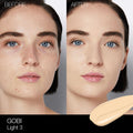 Before and after results of using Nars Light Reflecting Foundation variant: Gobi L3