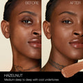 Before and after results of using Nars Radiant Creamy Concealer variant: Hazelnut MD4