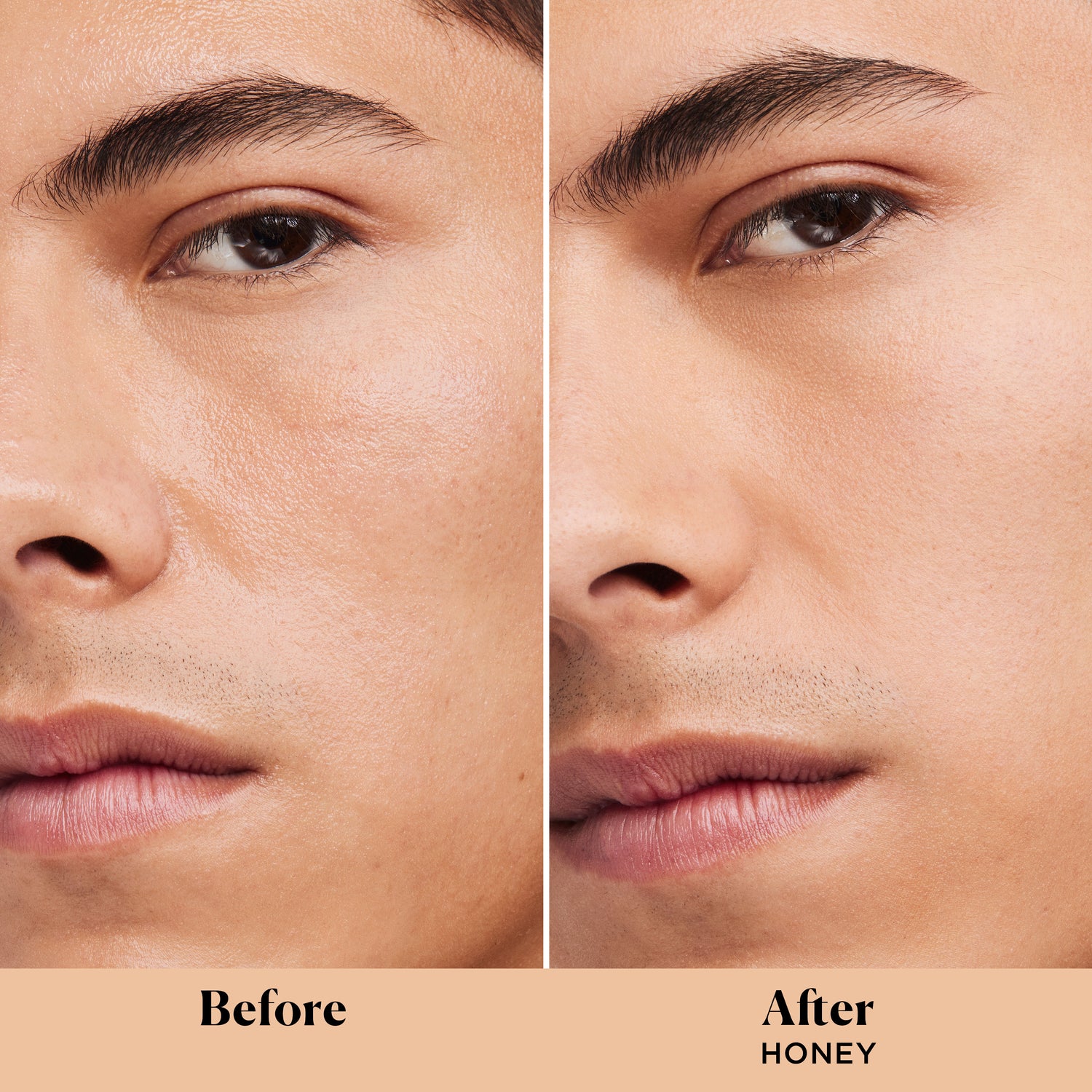 Before and after results of using   variant: Honey