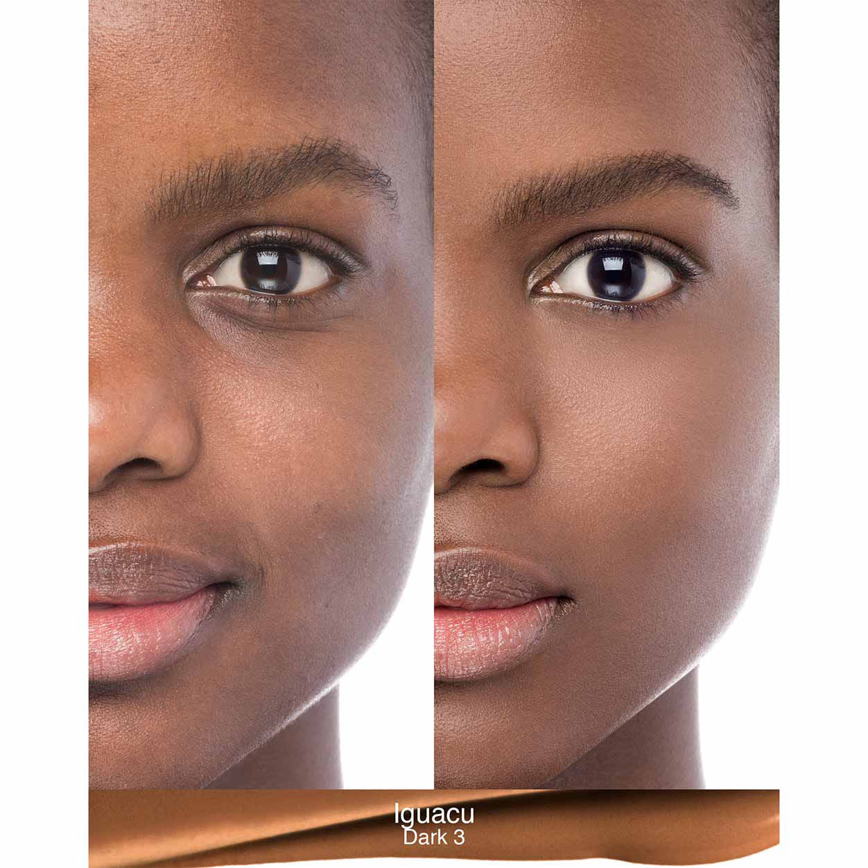 Before and after results of using Nars Natural Radiant Longwear Foundation variant: Iguaçu D3