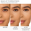 Before and after results of using Nars Light Reflecting Eye Brightener variant: Impossible Dream