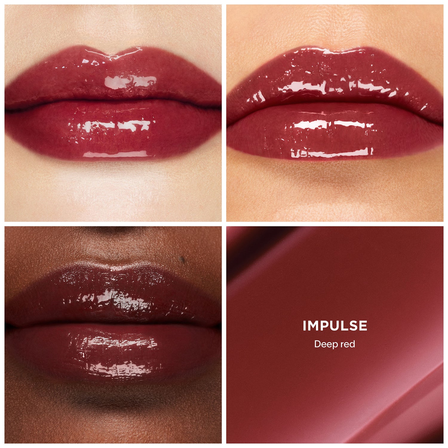 A shade comparison of Hourglass Phantom Volumizing Glossy Balm variant: Impulse