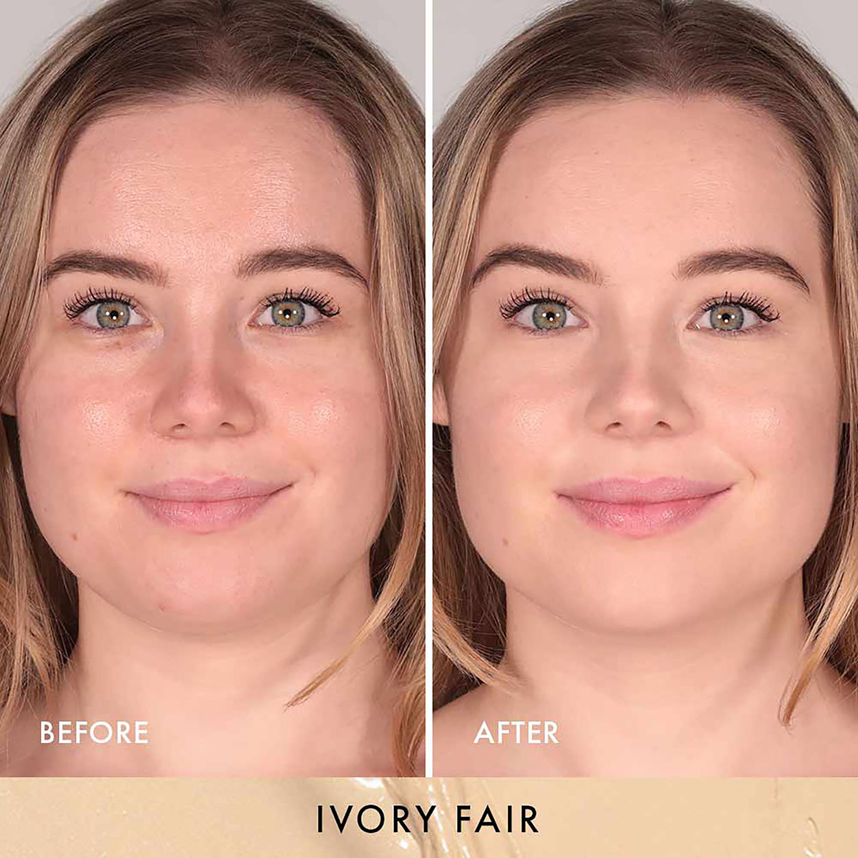 Before and after results of using   variant: Ivory Fair