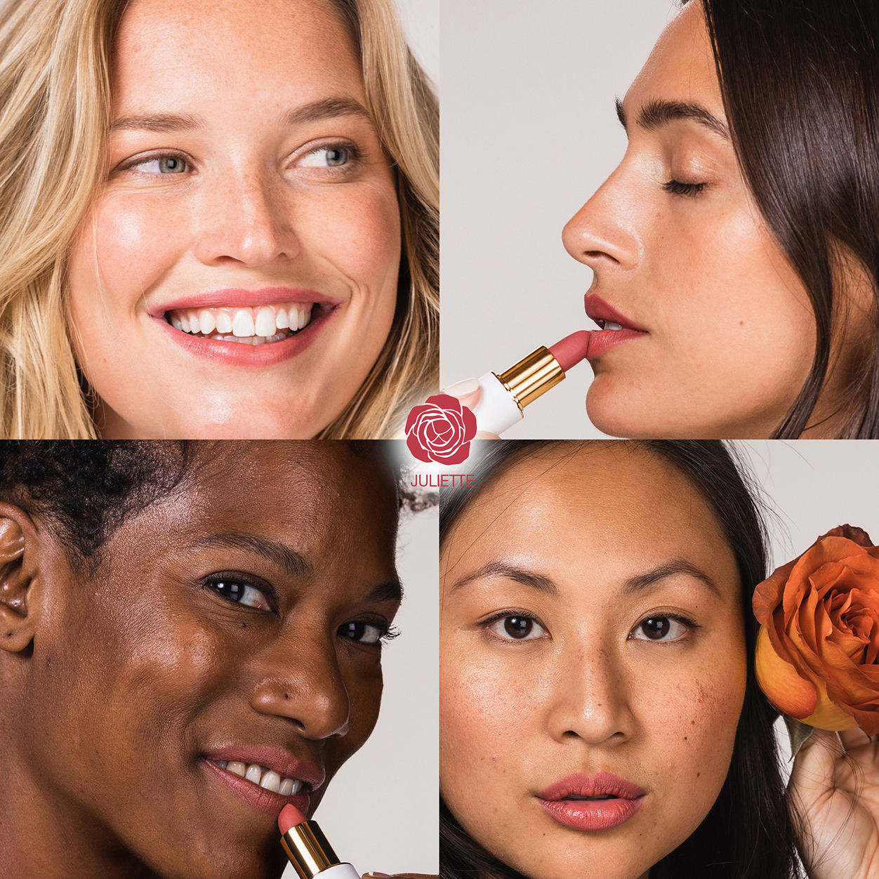 A shade comparison of Ogee Full Bloom Sculpted Lipstick variant: Juliette