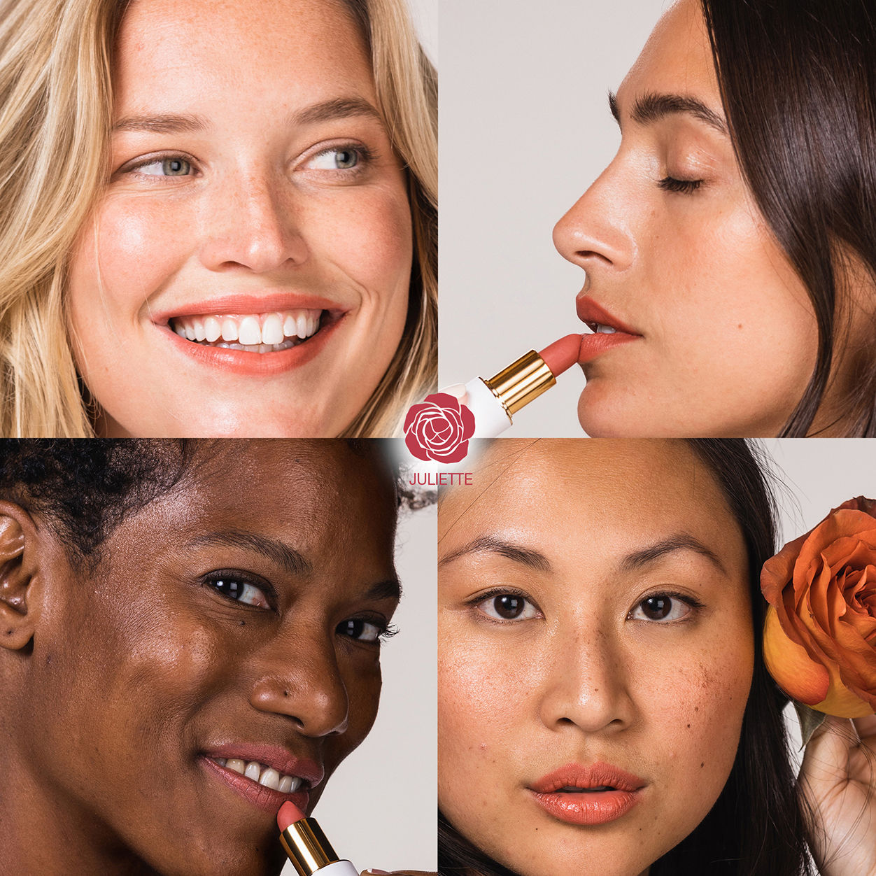 A shade comparison of Ogee Full Bloom Sculpted Lipstick variant: Juliette