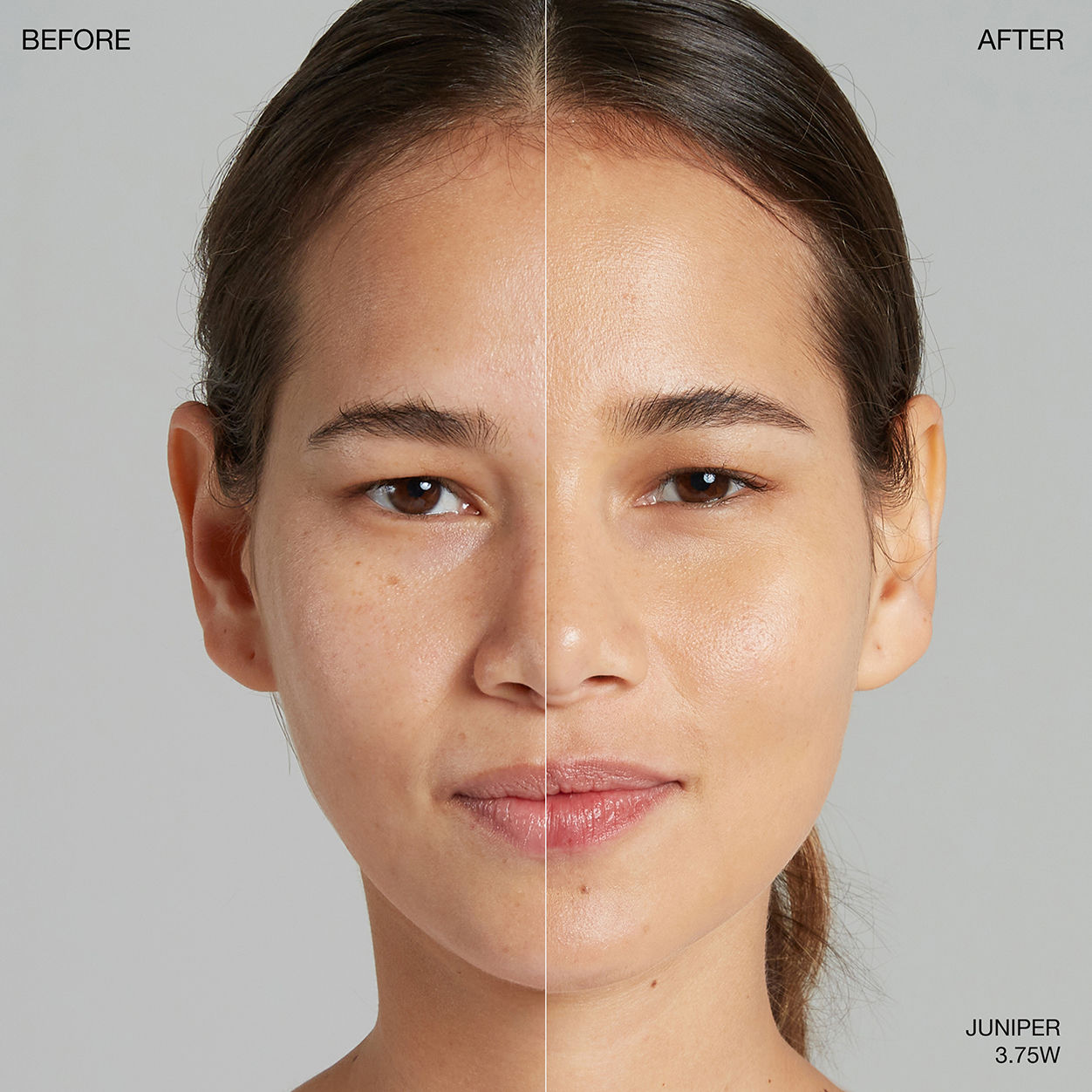 Before and after results of using Ogee Sculpted Complexion Stick variant: Juniper 3.75W