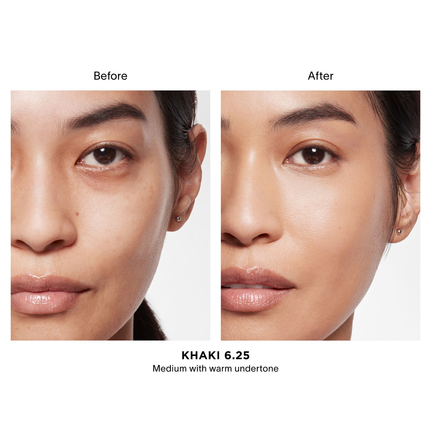 Before and after results of using Hourglass Vanish Airbrush Concealer Travel variant: Khaki 6.25