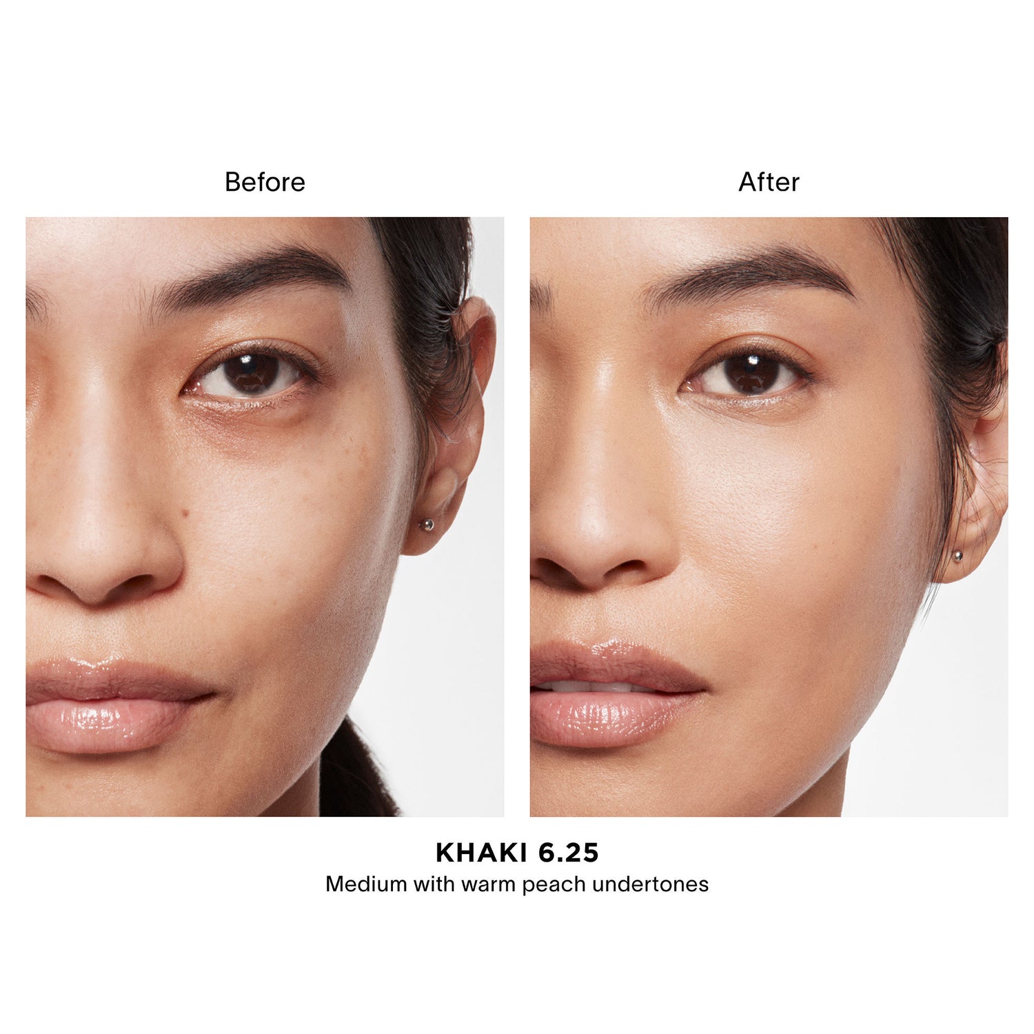Before and after results of using Hourglass Vanish Airbrush Concealer variant: Khaki 6.25