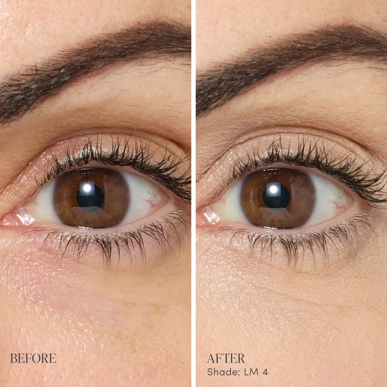 Before and after results of using   variant: LM4 - Light Medium With Neutral Undertones