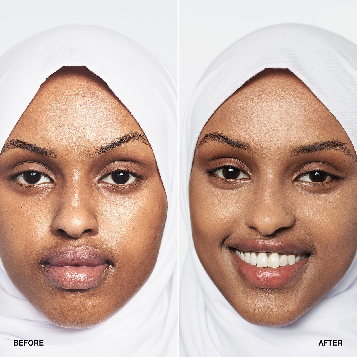 Before and after results of using Clinique Even Better Makeup Broad Spectrum SPF 15 variant: Latte