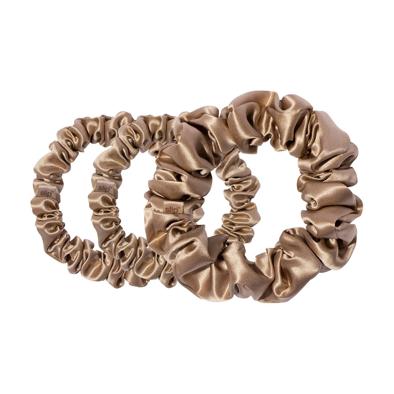 Image of an open Slip Back to Basics Assorted Scrunchies variant: Light Brown
