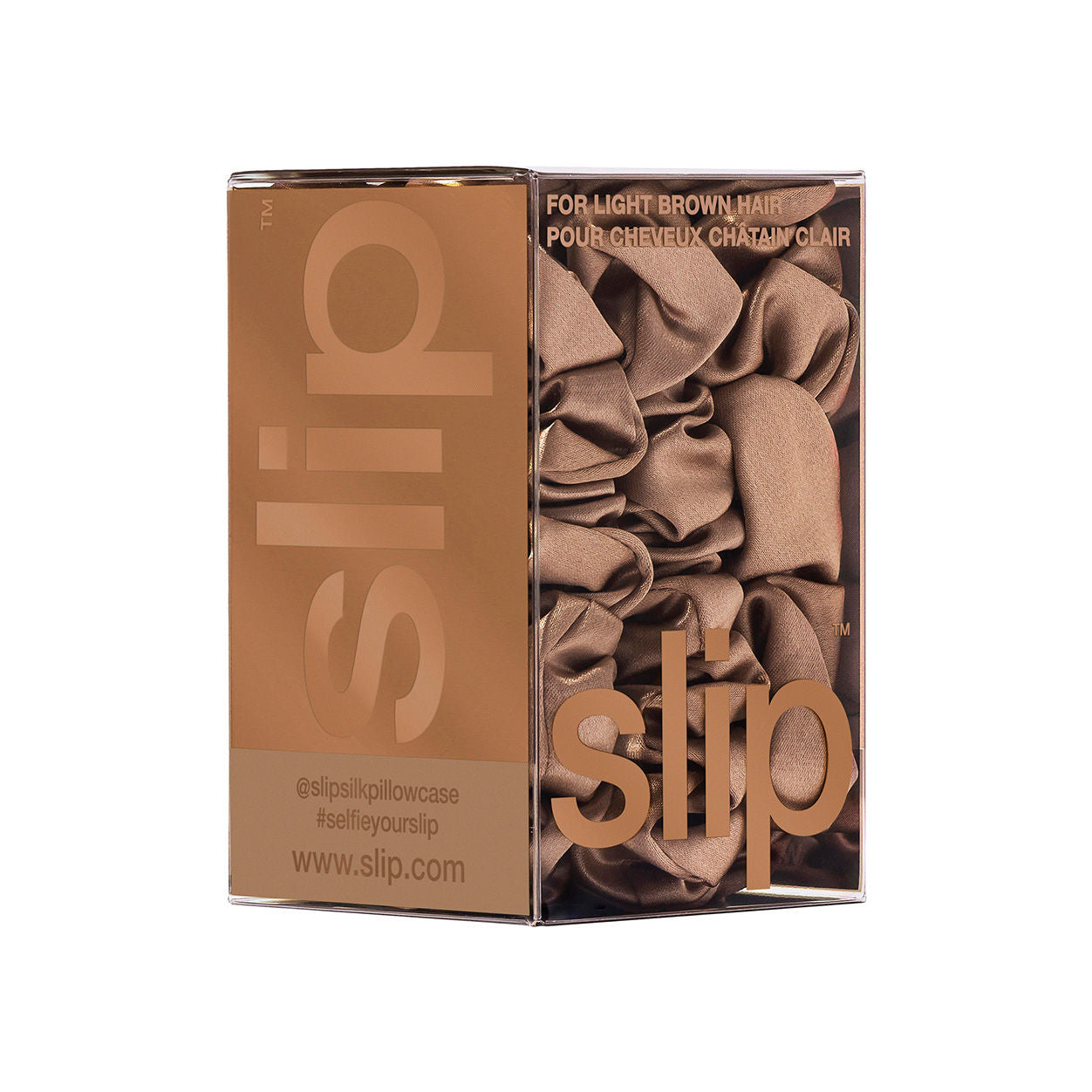 Side image of Slip Back to Basics Assorted Scrunchies variant: Light Brown