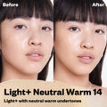 Before and after results of using   variant: Light+ Neutral Warm 14