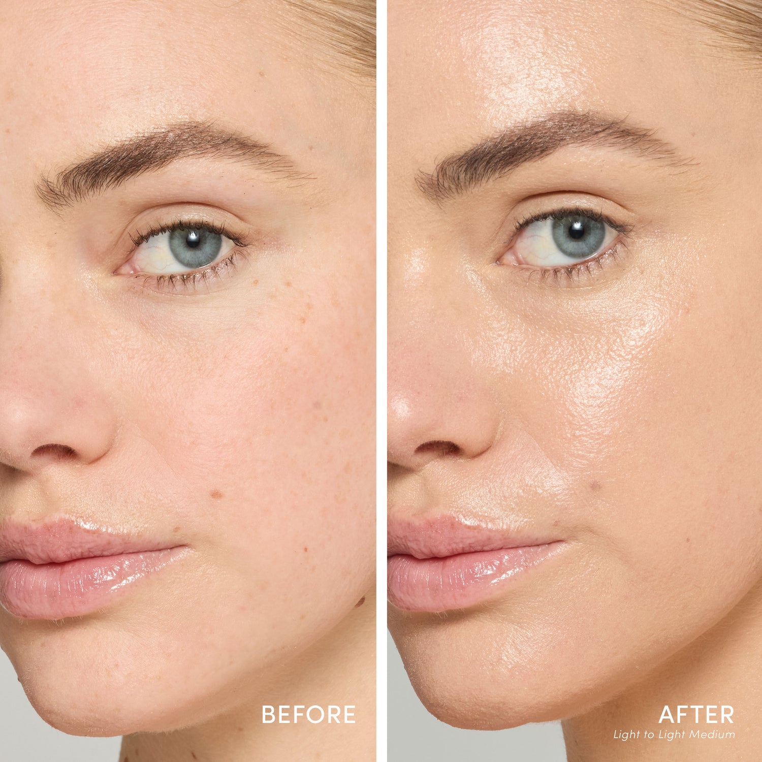 Before and after results of using   variant: Light to Light Medium