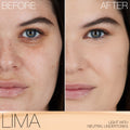 Before and after results of using Nars Light Reflecting Foundation variant: Lima L3.25