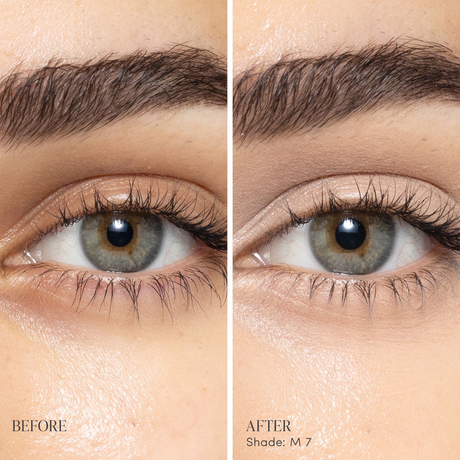 Before and after results of using   variant: M7 - Medium With Peach Undertones
