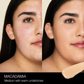 Before and after results of using Nars Radiant Creamy Concealer variant: Macadamia M1.5