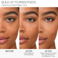 Before and after results of using Nars Light Reflecting Eye Brightener variant: Magic Hour