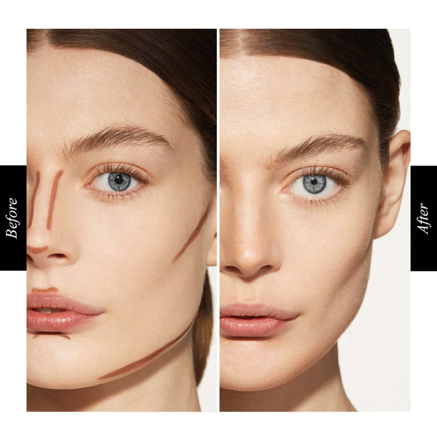 Before and after results of using Victoria Beckham Beauty Contour Stylus variant: Marble