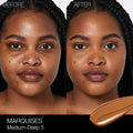 Before and after results of using Nars Light Reflecting Foundation variant: Marquises MD5