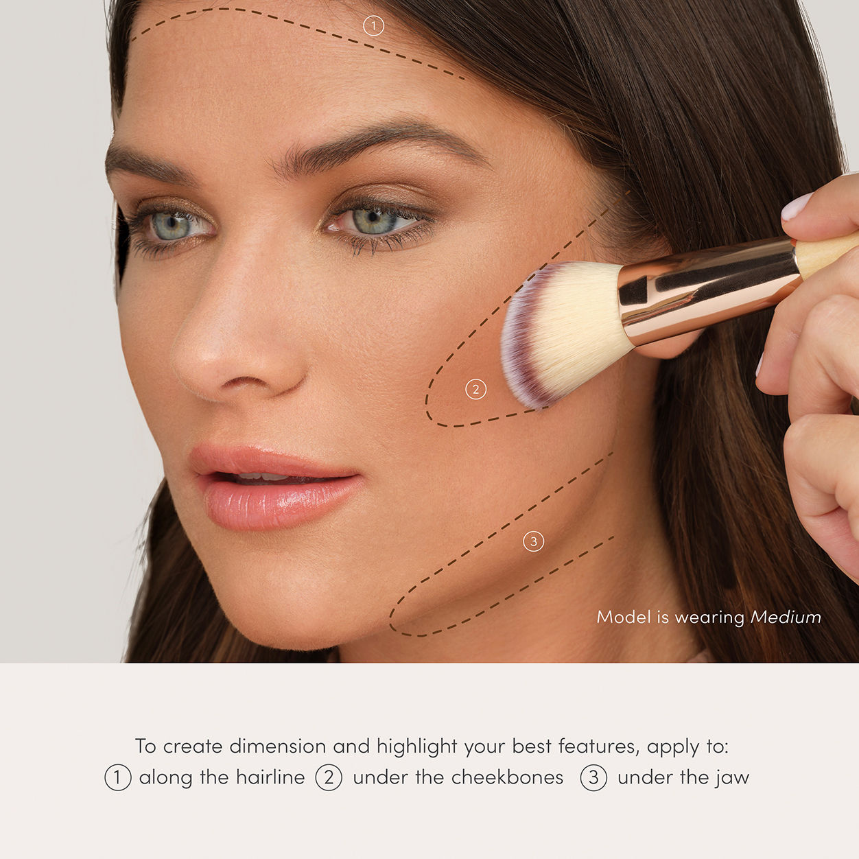 Model image of Jane Iredale PureBronze Matte Bronzer Refill variant: Medium