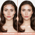 Before and after results of using Charlotte Tilbury  Hollywood Contour Wand variant: Medium-Tan