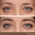 Before and after results of using Jane Iredale PureBrow Brow Gel variant: Medium Brown