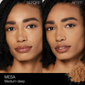 Before and after results of using Nars Light Reflecting Loose Setting Powder variant: Mesa