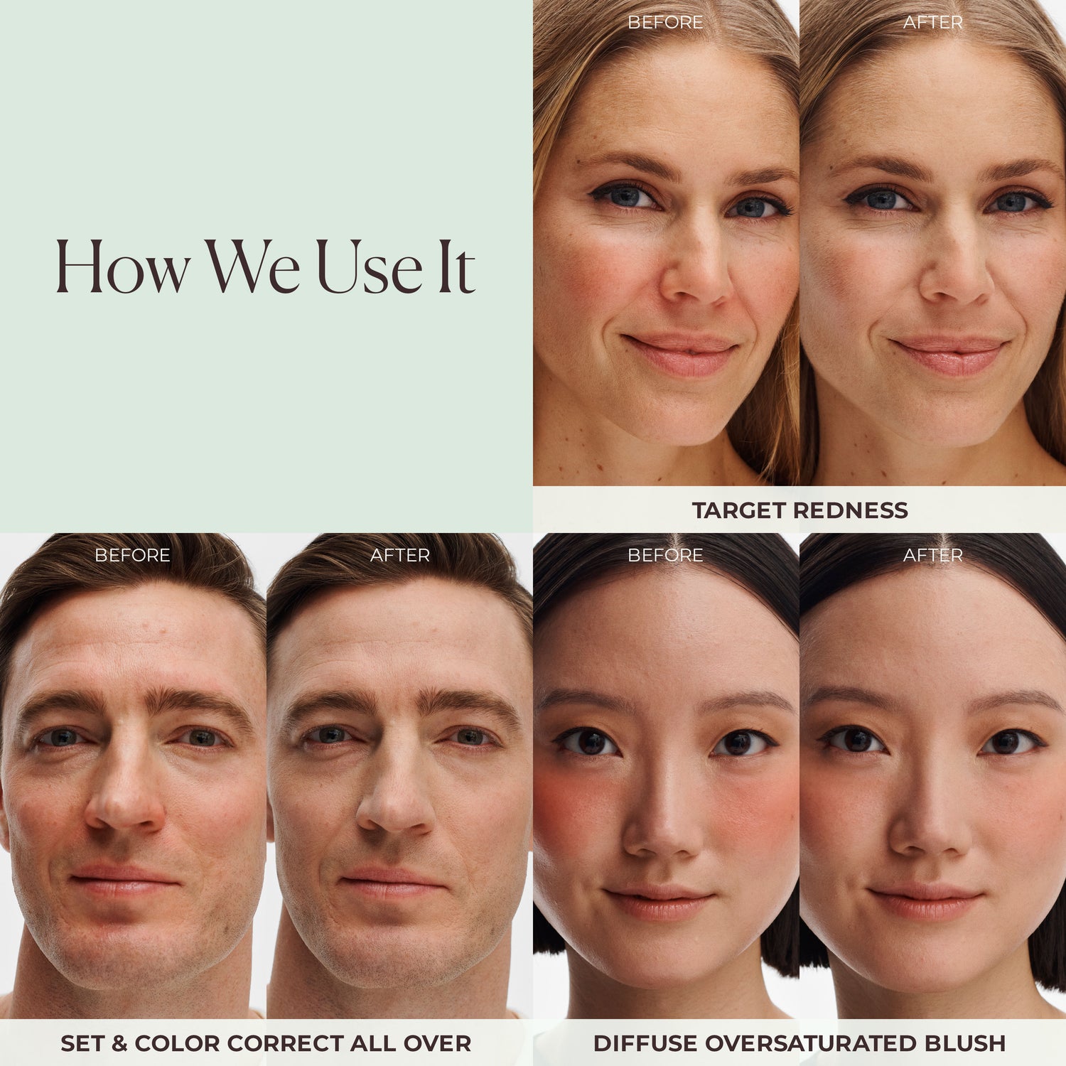 Before and after results of using   variant: Mint