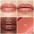 A shade comparison of Hourglass Phantom Volumizing Glossy Balm variant: Mist