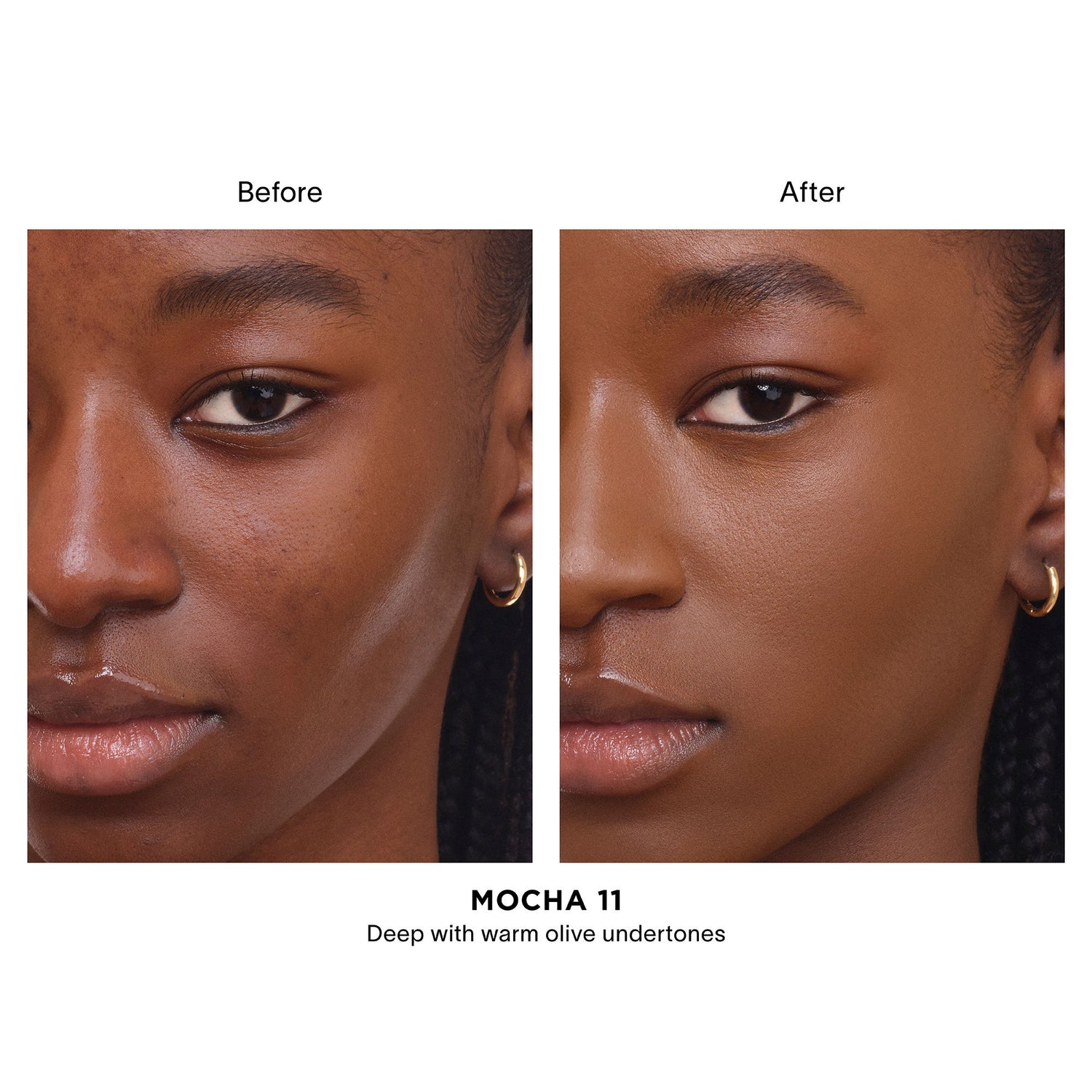 Before and after results of using Hourglass Vanish Airbrush Concealer variant: Mocha 11