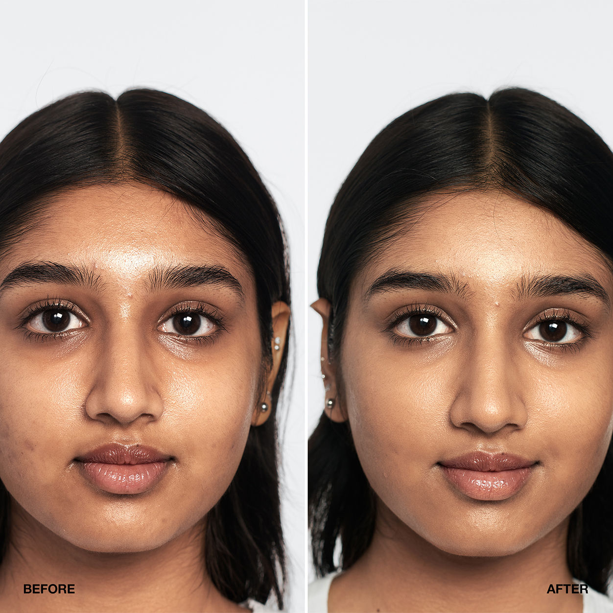 Before and after results of using Clinique Even Better Makeup Broad Spectrum SPF 15 variant: NUTTY