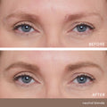 Before and after results of using Jane Iredale PureBrow Brow Powder variant: Neutral Blonde