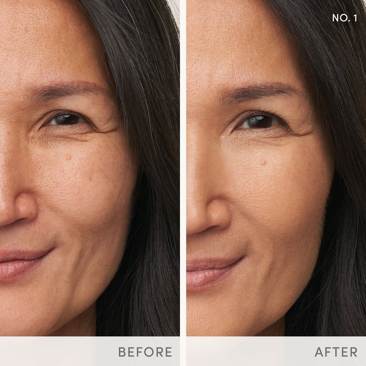 Before and after results of using Jane Iredale Enlighten Plus Under-Eye Concealer variant: No.1
