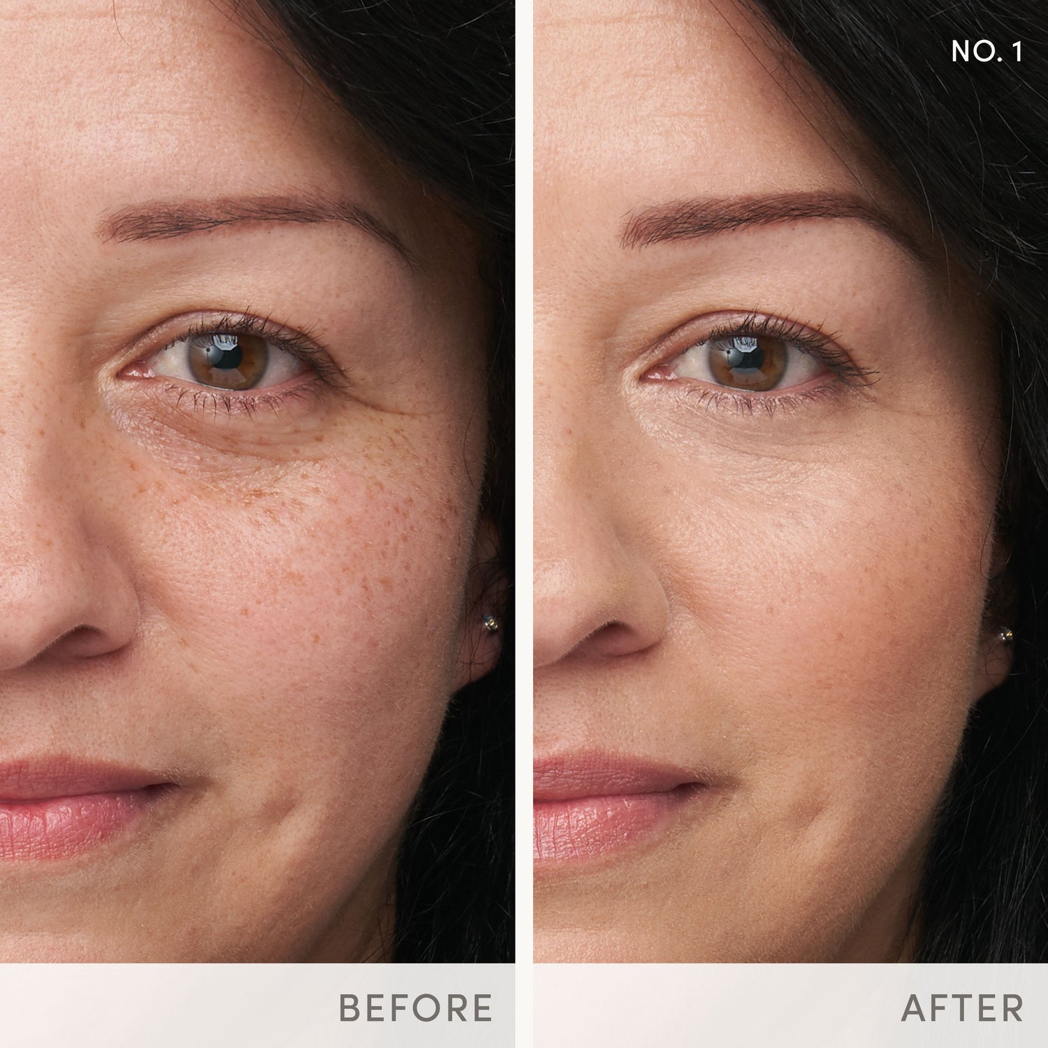 Before and after results of using Jane Iredale Enlighten Plus Under-Eye Concealer variant: No.1