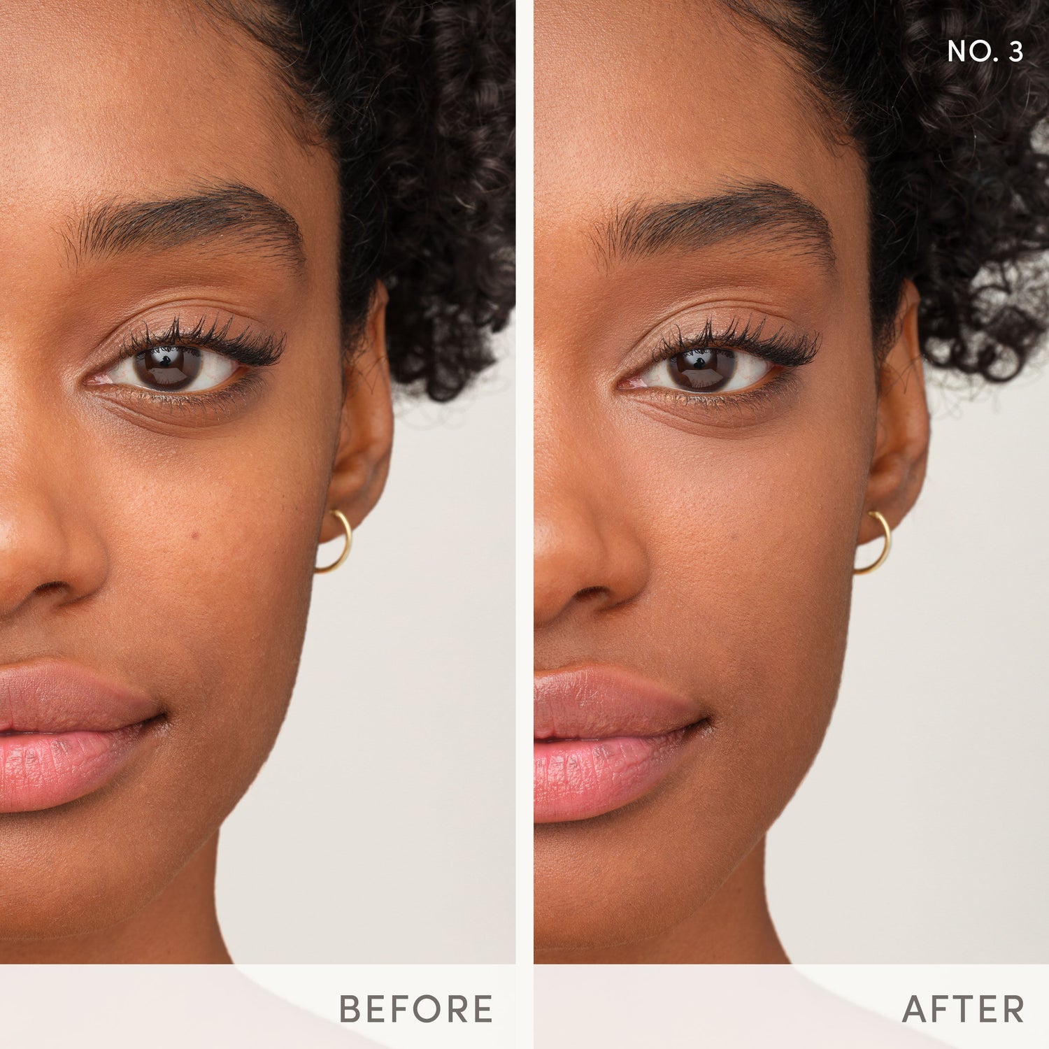 Before and after results of using Jane Iredale Enlighten Plus Under-Eye Concealer variant: No.3