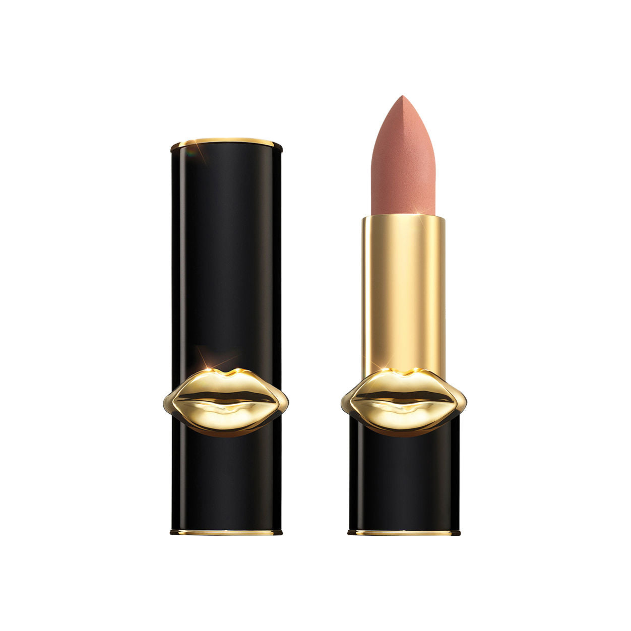 Image of an open Pat McGrath Labs MatteTrance Lipstick variant: Nude Venus