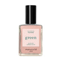 Bottle of pale rose Manucurist Poppy Red non-toxic nail polish with a black cap.