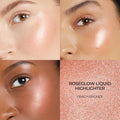 A shade comparison of Laura Mercier RoseGlow Liquid Highlighter variant: Peach Bronze