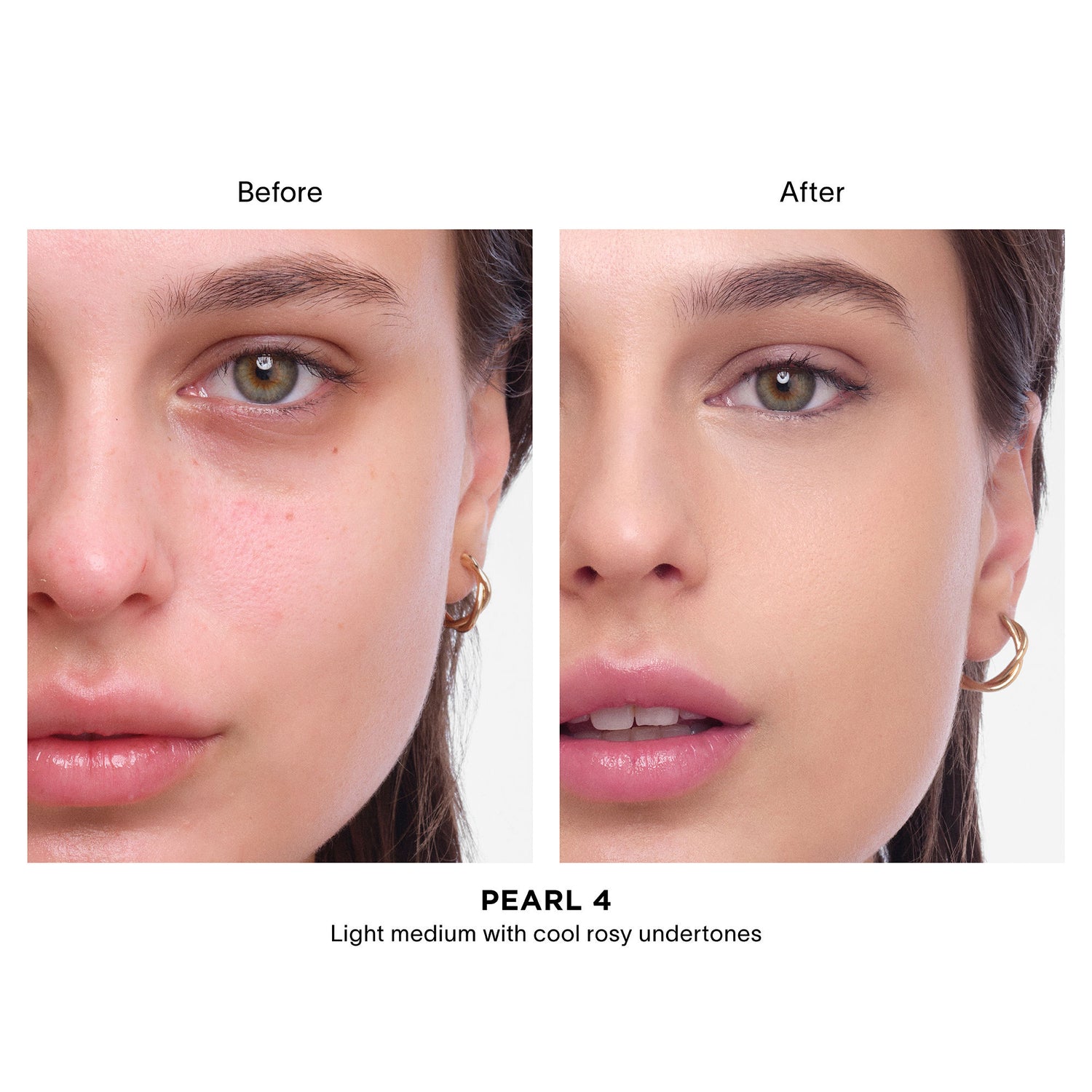 Before and after results of using Hourglass Vanish Airbrush Concealer variant: Pearl 4