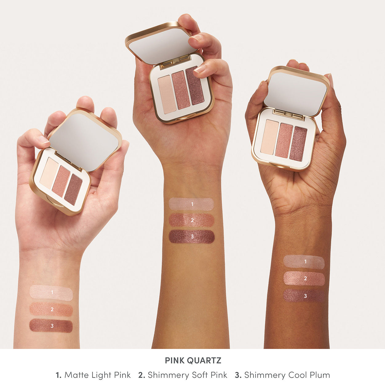 Swatch image of Jane Iredale PurePressed Eye Shadow Triple variant: Pink Quartz