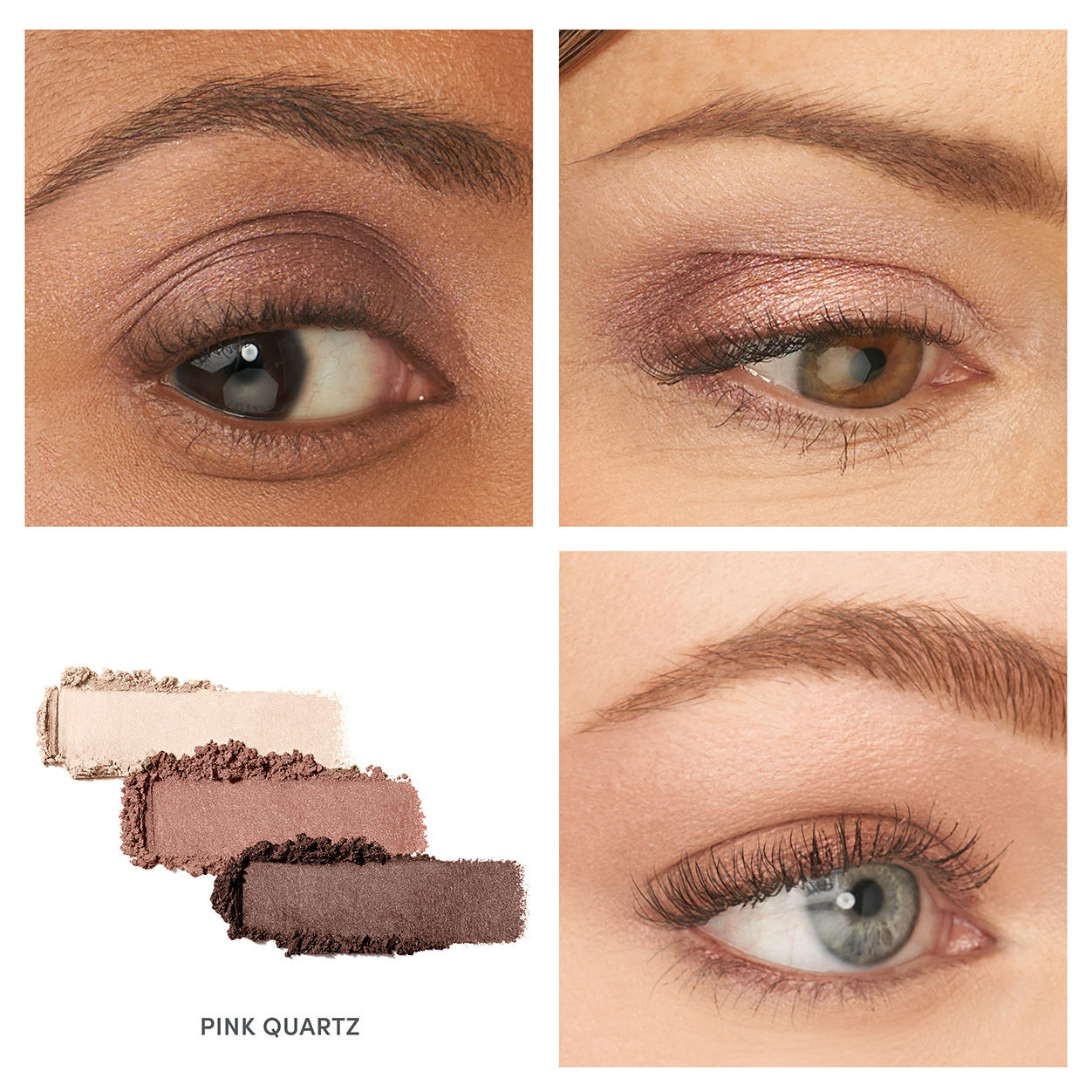 Model image of Jane Iredale PurePressed Eye Shadow Triple variant: Pink Quartz
