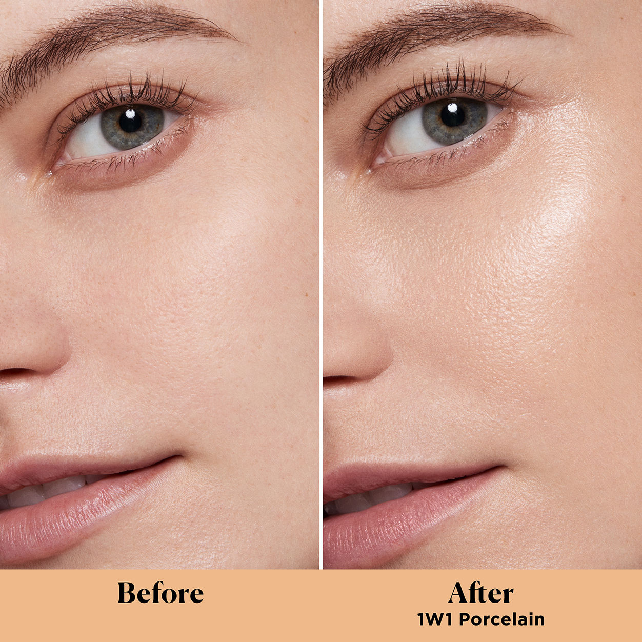 Before and after results of using Laura Mercier Tinted Moisturizer Light Revealer Natural Skin Illuminator Broad Spectrum SPF 25 variant: Porcelain