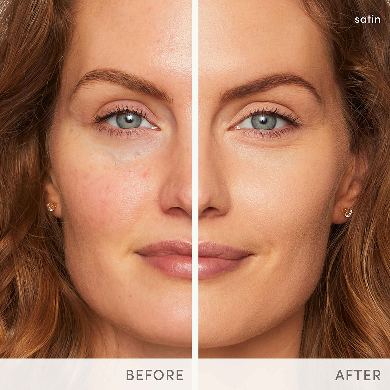 Before and after results of using Jane Iredale PurePressed Base Mineral Foundation Refill SPF 20/15 variant: Radiant SPF 20