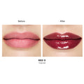 Before and after results of using Hourglass Phantom Volumizing Glossy Balm variant: Red 0