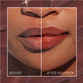 Before and after results of using RMS Beauty Liplights variant: Rhapsody