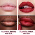 Before and after results of using   variant: Ruby Blur