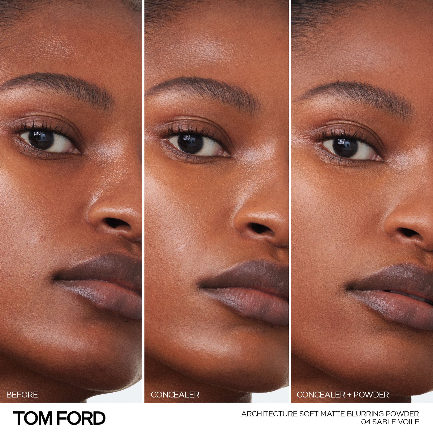 Model image of Tom Ford Architecture Soft Matte Blurring Powder variant: Sable Voile