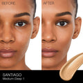 Before and after results of using Nars Pure Radiant Tinted Moisturizer Broad Spectrum SPF 30 variant: Santiago MD1